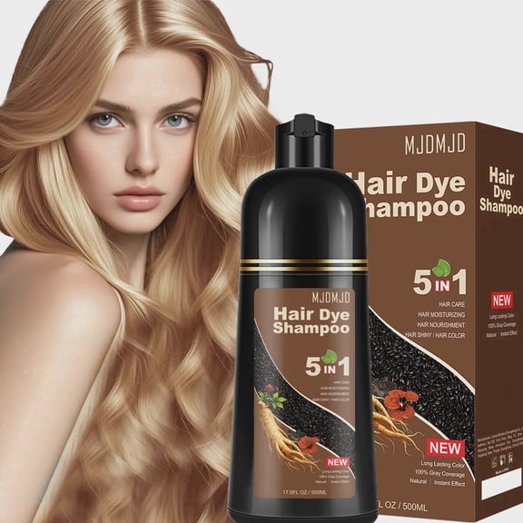 Hair Dye Shampoo Blonde for Gray Hair, 5 in 1 Hair Coloring Shampoo for Women Colors in 10-15 mins, 100% Coverage Long Lasting Hair Dye, Vegan Ammonia Free Hair Shampoo ,16.9 fl.oz