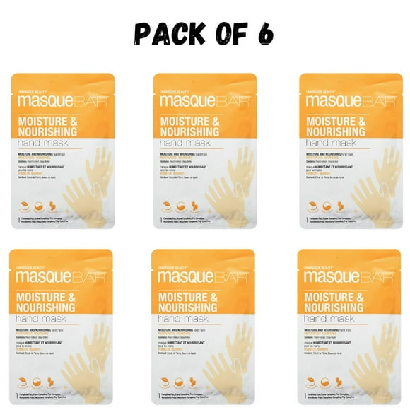 Masque Bar Masque pour les Mains Hydratant et Nourrissant, Lot de 6