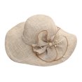thumbnail image 4 of Hontri Hats for Women in Sale, Women's Summer Dress Hat Broad Leaf Flower Bridal Shower Cap Sun Hat Beach Hat Church Tea Party Fascinator Hats for Mother Ladies Girls Khaki, 4 of 5