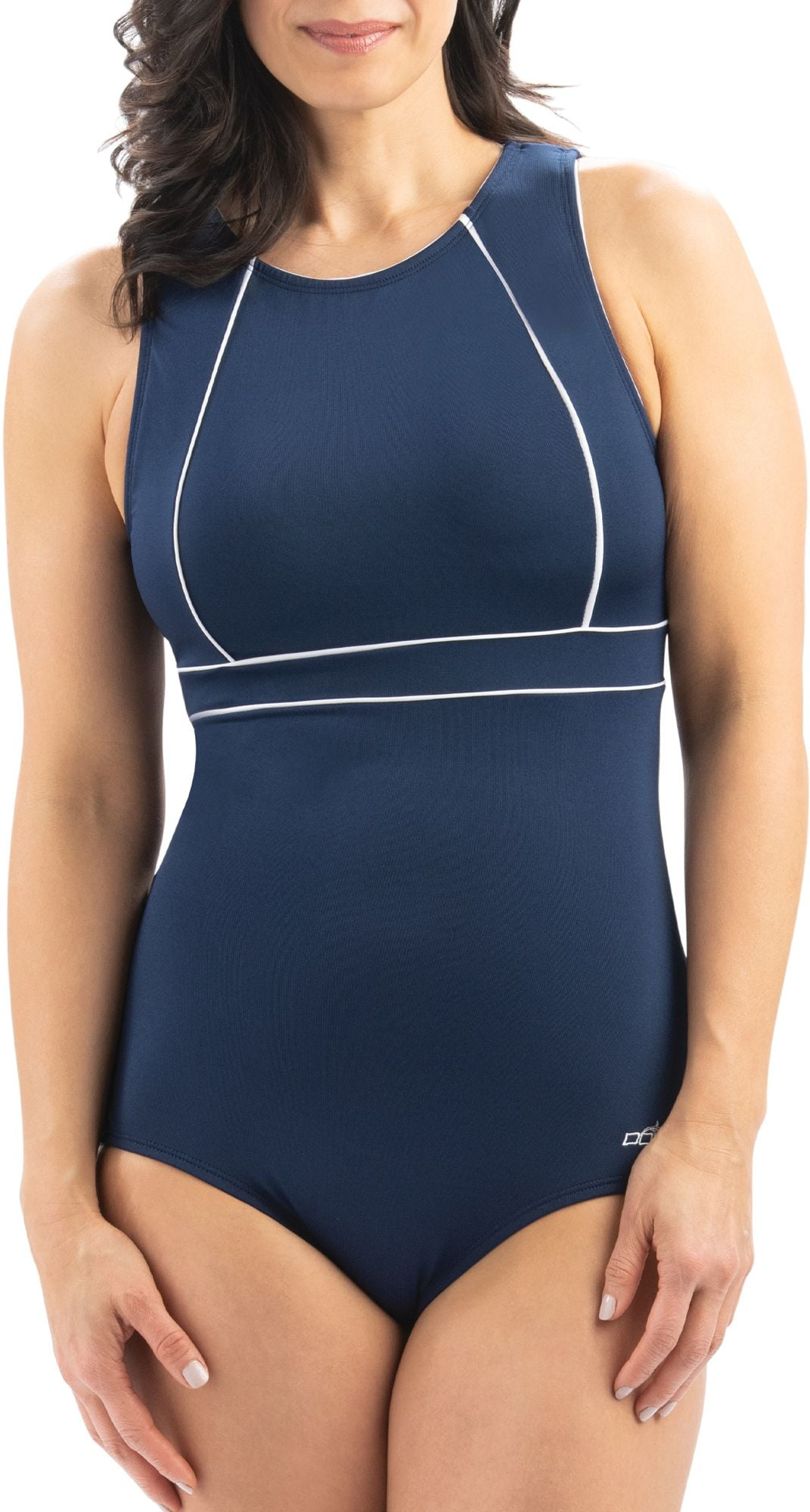 Dolfin Women's Aquashape High Clasp Neck Back One Piece Swimsuit