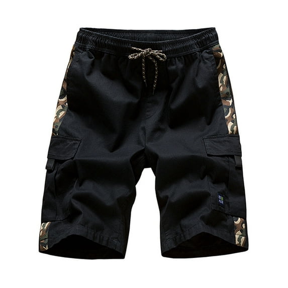 Frontwalk Womens Knee Length Short Elastic Waist Casual Summer Cargo Lounge Short Drawstring Camo Bermuda Short with Pocket