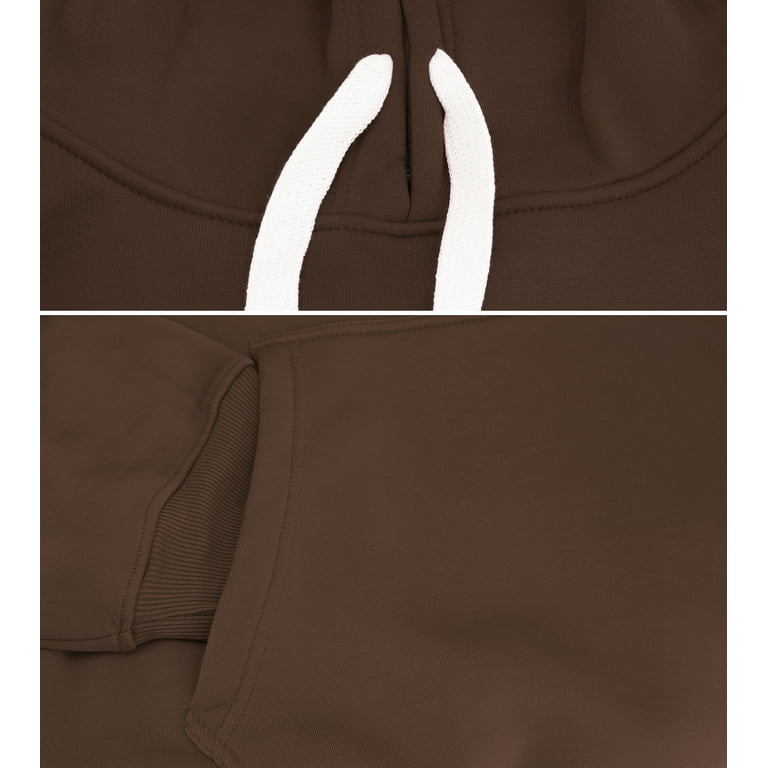 Men's 2 Piece Fleece Sports Gym Running Athletic Jogging Track Sweat Suit  Set (Brown, 4XL) 