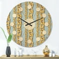 thumbnail image 2 of Designart 'Gold Chain Pattern on Blue' Mid-Century Modern Wood Wall Clock, 2 of 5