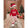 thumbnail image 5 of RUINIXCW Baby Boy Christmas Outfit Long Sleeve Romper Pattern Pants Hat 3Pcs Set, 5 of 8