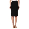 thumbnail image 3 of Women's 2 Pack High Waist Stretch Pull On Pencil Midi Skirt Casual Office Soft Fit Skirt, 3 of 5
