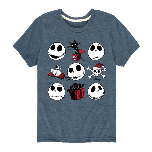The Nightmare Before Christmas - Jack Christmas Grid - Toddler And Youth Short Sleeve Graphic T-Shirt