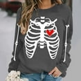 thumbnail image 6 of Jsaierl Halloween Sweatshirts for Women Cute Pumpkin Ghost Graphic Sweatshirt Soft Round Neck T-shirt Long Sleeve Holiday Pullover Tops Halloween Clothes, 6 of 6