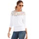 thumbnail image 5 of Blusas De Mujer Camisas De Manga Larga Con Empalme De Encaje Sexy (Blanco) (Xl) Tmvgtek Mujer, 5 of 6