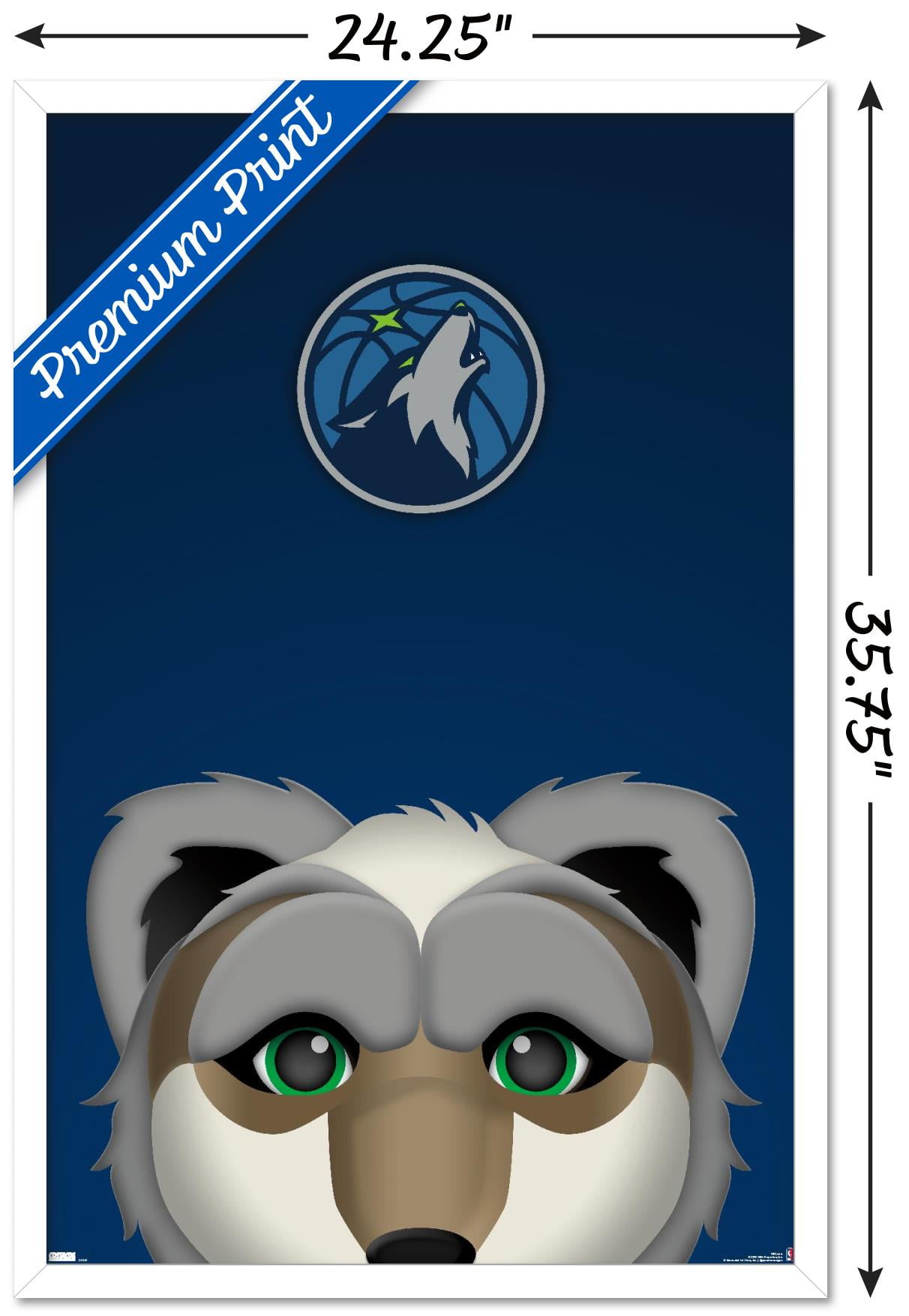NBA Minnesota Timberwolves - S. Preston Mascot Crunch 23 Wall Poster, 22.375" x 34" Framed