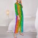 thumbnail image 3 of Balery Glitter Rainbow Conjunto de Pijama con Estampado para Mujer, Conjunto de Dos Piezas con Manga Larga, Ropa de Dormir Suave con Bolsillos, Pijamas Cómodos-XX-Large, 3 of 7