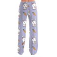 thumbnail image 4 of Adult Easter Pajamas Drawstring Stretch Waist Casual Sleepwear Funny Rabbit Print Comfy Wide Leg Pants (Hot Pink,L), 4 of 7
