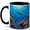 Black, variant on Coral Reef Coffee Mug, Sea Turtle Tropical Ocean Life Design, 11 oz Ceramic Cup