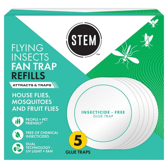 STEM Glue Trap Reﬁll Pads for STEM Flying Insect Fan Trap Device, 5 Count - 2 Pack