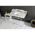 thumbnail image 2 of Kingston Brass LMS3630MA7 Pemberton 36" Carrara Marble Console Sink with Acrylic Legs (8-Inch, 3-Hole), Carrara Marble White/Brushed Brass, 2 of 8