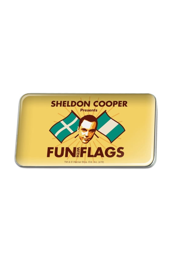 Big Bang Theory Sheldon Cooper Fun with Flags Metal Rectangle Lapel Hat Pin Tie Tack Pinback