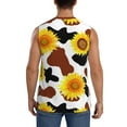 thumbnail image 4 of Balery Cow Print Sunflower Men's Sleeveless Muscle Shirts Workout Tank Top, Moisture Wicking, Odor Protection-Small, 4 of 8