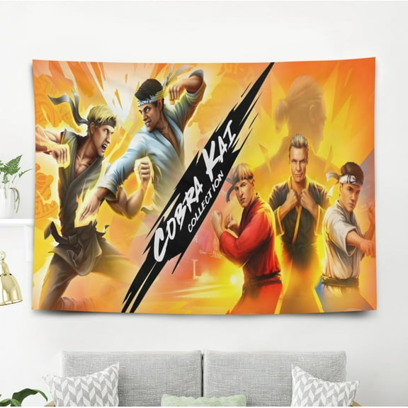 Cobra Kai 2 Tapestry for Teen Girls Bedroom Aesthetic Wall Hanging Art Poster for Kids Living Room College Dorm Home Decor Arts, 60 x 40 inch