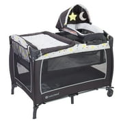 Baby Trend Lil Snooze Deluxe II Nursery Center Playard with Changer and Bassient, Twinkle Twinkle Little Moon, White/Gray