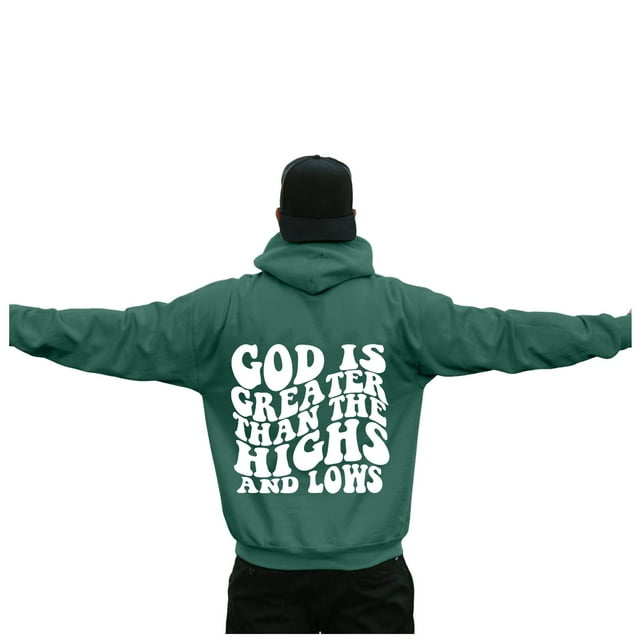 Men Solid Color Printed Casual Hooded Sweatshirt Business Fashionable Comfortable Loose Fit Pullover