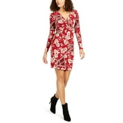 Thalia Sodi Women's Crossover Surplice Dress Red Size Large