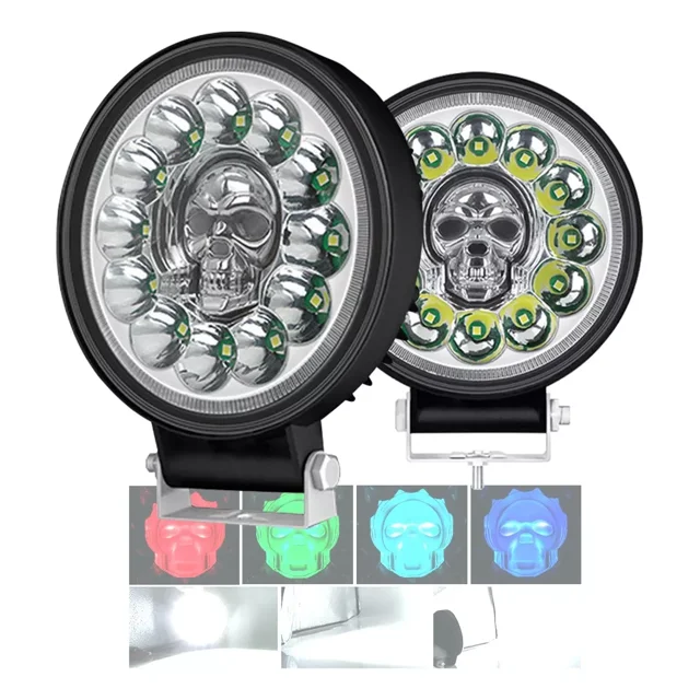 2pcs Faros Auxiliares Led Para Moto Auto De Luz Spot Rgb 36w
