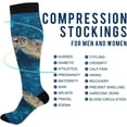 thumbnail image 4 of Coolnut High Elasticity Compression Socks, High Knee Socks Adult Universal Leisure Relieve Fatigue, Tropical Coral Sea Turtle Travel Daily with Running (2 Pair) Gift, 4 of 7