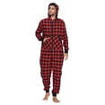 thumbnail image 2 of Ashford & Brooks Mens Flannel Hooded One Piece Pajama Union Jumpsuit, 2 of 5
