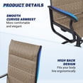 thumbnail image 4 of Techmilly Patio Swivel Chairs Set of 6, Outdoor Dining Chairs High Back, Padded All Weather Breathable Textilene Outside Furniture Chair , Grey White, 4 of 10