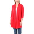 thumbnail image 1 of KOGMO Womens 3/4 Sleeve Open Front Cardigan with Pockets (S-XL), 1 of 3