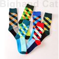 thumbnail image 2 of 4-6 pares de calcetines de vestir para hombre Calcetines de algodón peinado con patrón de colores funky Adepaton CJWUS-2731, 2 of 7