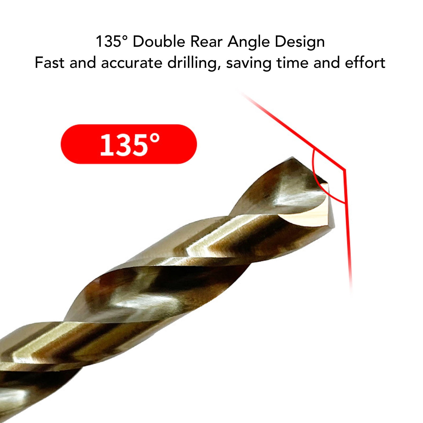 YAHHU 39-Piece Twist Drill Bit Set Ti Coated HSS 1/4 Inch Hex Shank 5/64 to 1/2 Inches (1.98-12.7 mm) Impact Bits with Limit Rings and Storage Box for Wood Metal Plastic