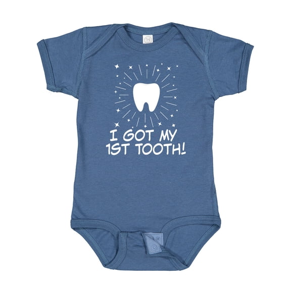 Inktastic I Got My First Tooth Announcement Boys or Girls Baby Bodysuit