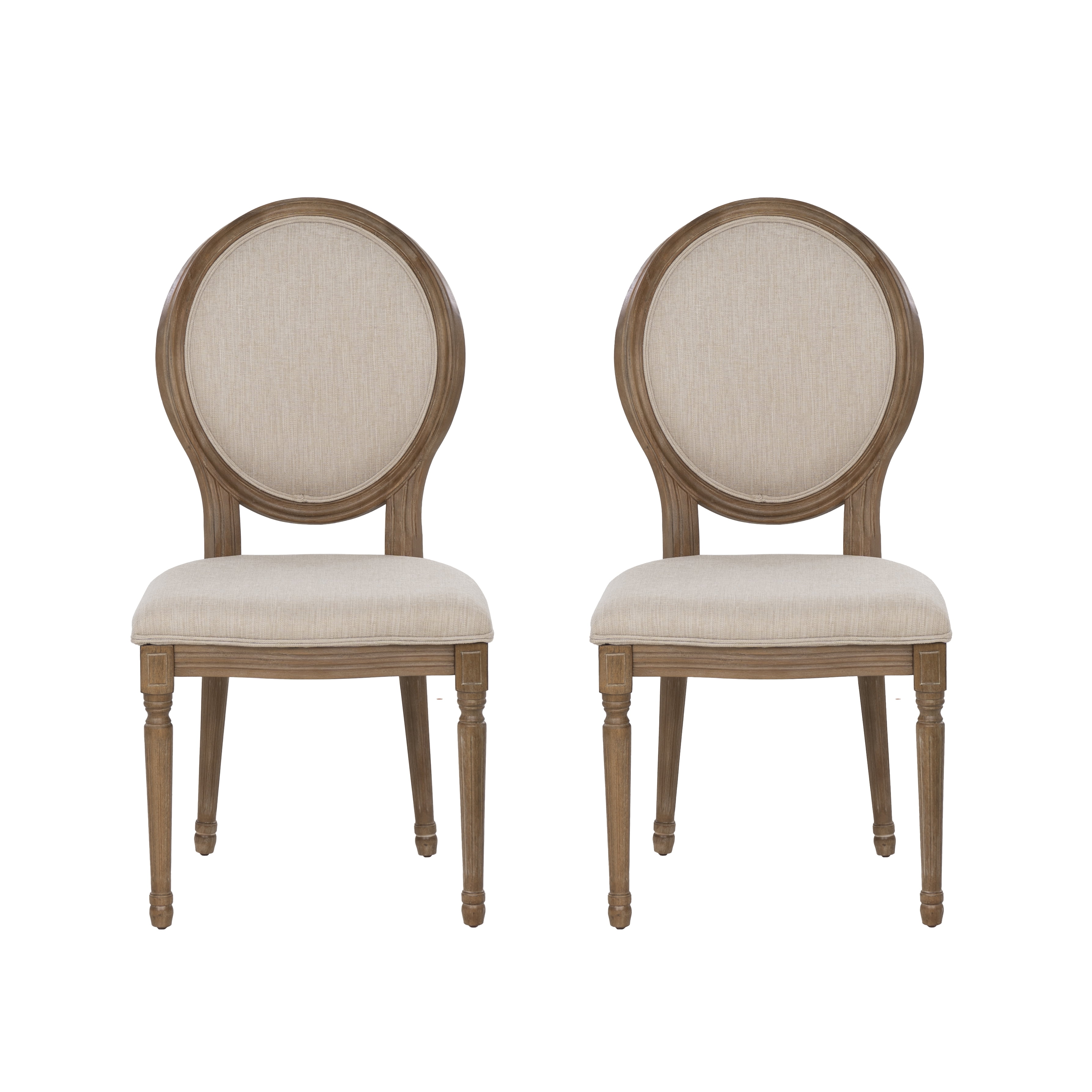 Linon Anthem Oval Back Dining Chairs, Set of 2, Light Natural Brown