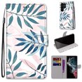 thumbnail image 1 of SaniMore Painted Wallet Case Compatible with Galaxy S23 Ultra, Stylish PU Leather Shell Magnetic Closure Shockproof Kickstand Case with Wrist Strap for Samsung Galaxy S23 Ultra,, 1 of 9