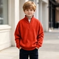 thumbnail image 5 of Bixock Toddler Boys Half Zip Sweatshirts Long Sleeve Tops Crew Neck Pullover Top Solid Color Casual Sweatshirt Warm Soft Breathable Daily Wear Boys Clothings, 5 of 7