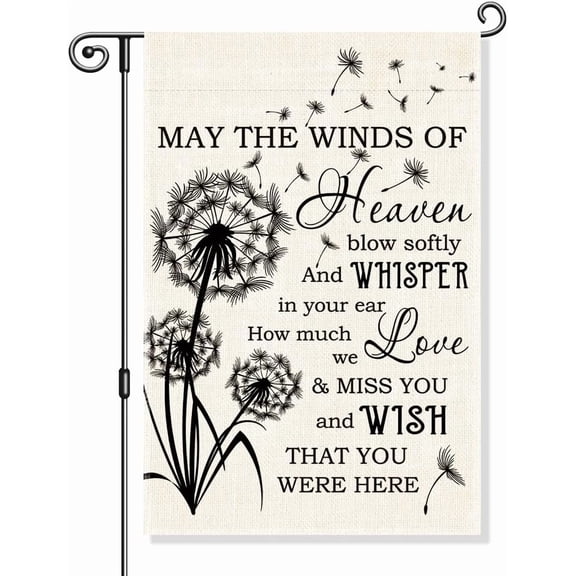 Memorial Garden Flag With Dandelion and Cardinal Design, Sympathy Cemetery Yard Decoration for Outdoor Remembrance