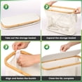 thumbnail image 6 of Dznils Toilet Paper Holder with Bamboo Lid for Bathroom Storage, Foldable and Waterproof, Up to 12 Rolls, Beige, 6 of 11