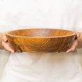 thumbnail image 2 of Straight Side Teak Wood Bowl - Jumbo 2-Pack, 2 of 5