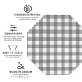 thumbnail image 3 of Honeii Gray Checkboard print Leather Coaster Set of 4, ideal for safeguarding your furniture from drinks spills and effortless cleanup-Octagon, 3 of 6