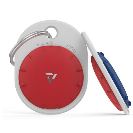 Vena [Dual Tone] Shockproof Hybrid PC + TPU Silicone Case, Dual Layer Skin [Secure Locking Mechanism] Cover for Apple AirTag with Key Ring for Keychain Backpack, Keys, Pet Collar