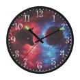 thumbnail image 2 of Voice Activated Clock with Glow Light 12 Inch Large Silent Wall Clock Battery Operated for Home Decor Wolf and Planet, 2 of 8