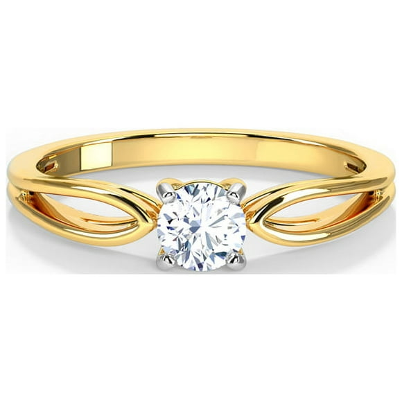 2.00 Ct Solitaire Round Natural Moissanite Diamond Engagement Rings For Her Solid 14K Yellow Gold
