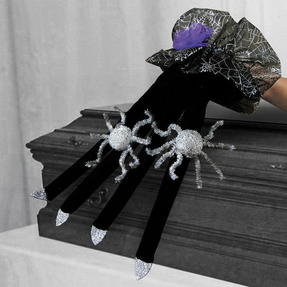 Velvet Spider Halloween Glove
