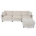 thumbnail image 3 of Modern L Shape Sectional Sofa, Modular Couch with Ottoman and Pillows for Living Room Office, 3 of 14