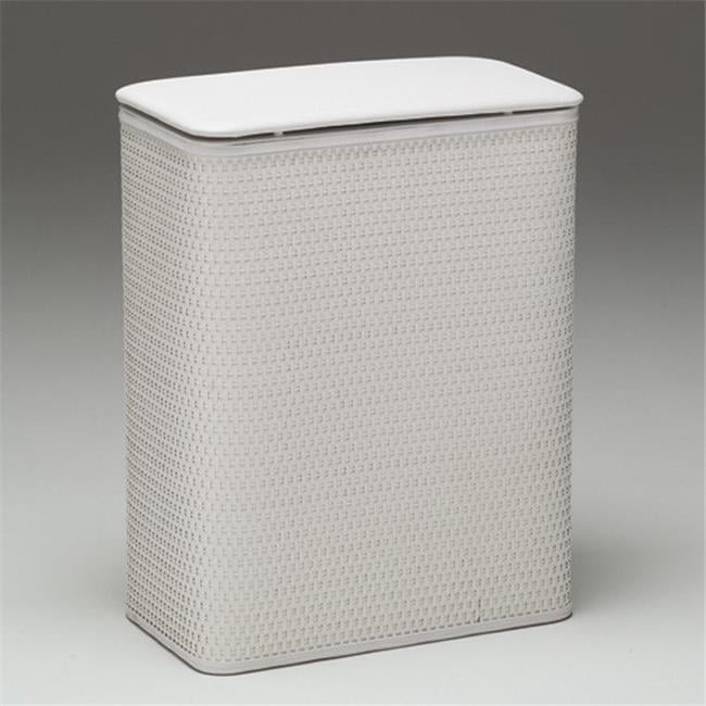 Chelsea Pattern White Wicker Hamper with Vinyl Lid White | Walmart Canada