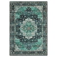 thumbnail image 2 of Garvee Vintage Rug 9'x12' Washable Rugs Large Area Rug Floral Print Rug Stain Resistant Non-Shedding Rug, Dark Teal, 2 of 8