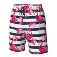 thumbnail image 5 of Kdxio Flamingos Pattern Mens Casual Shorts - Drawstring Summer Beach Sports Shorts for Men, 5 of 9