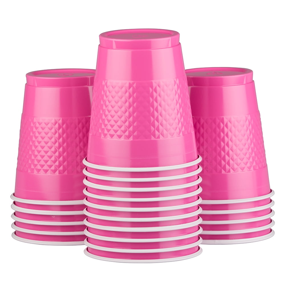 JAM Bulk Plastic Cups, 12 oz, Fuchsia Pink, 200 Cups/Box