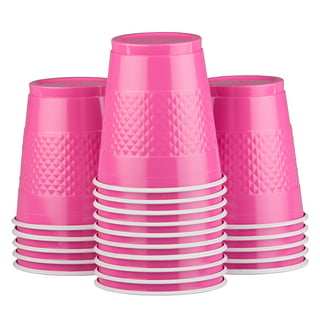 DecorRack Party Cups 12 fl oz Reusable Disposable Cups (Light Pink