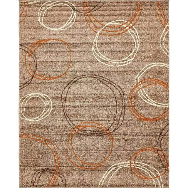 Unique Loom Autumn Circles Zone Tapis 8' x 10' Rectangulaire Brun Clair/terre Cuite